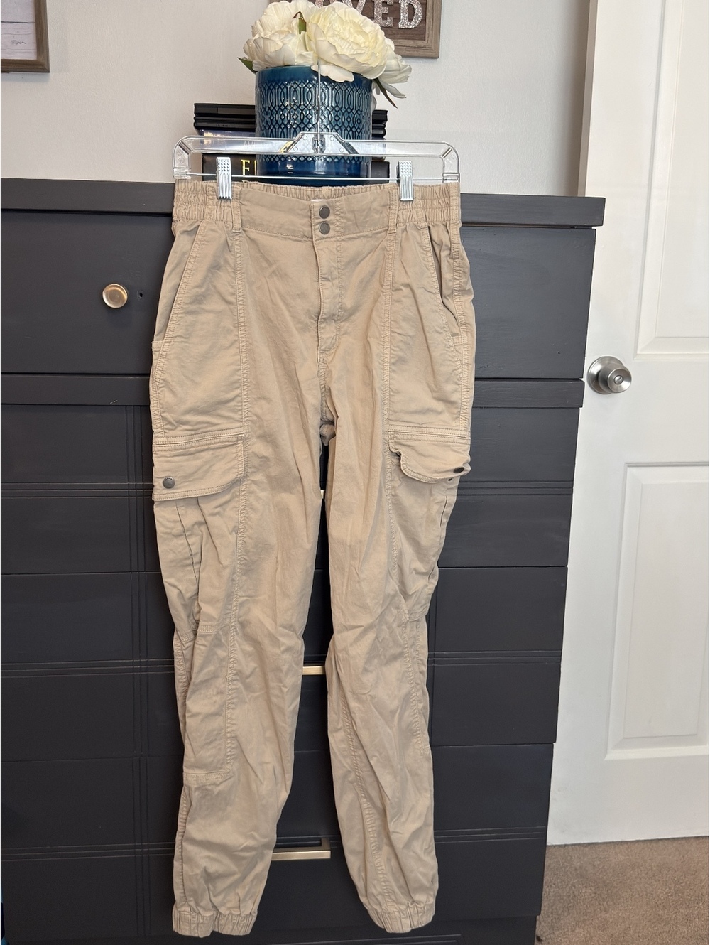 Garage Women's Khaki Cargo Jogger Pants, Size M